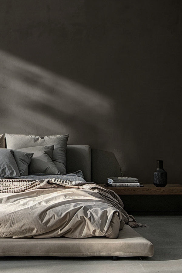 Beige limewash paint sample in neutral tone with textured finish, from Limewash.com, showcasing the Noir limewash collection.