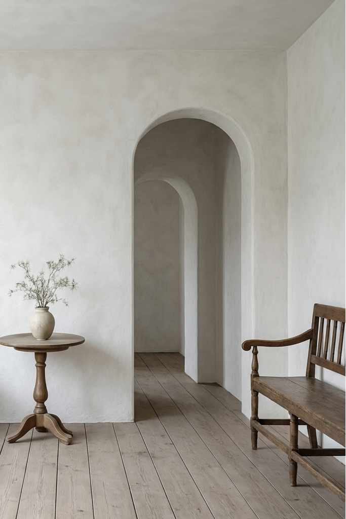 Beige limewash paint called Mykonos by Limewash.com, neutral limewash finish suitable for interior and exterior walls.