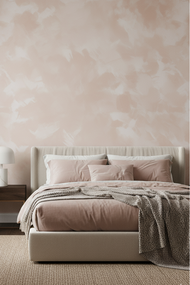 Rose-beige color sample from Limewash.com showing a soft, rosy beige paint swatch with subtle warm tones.