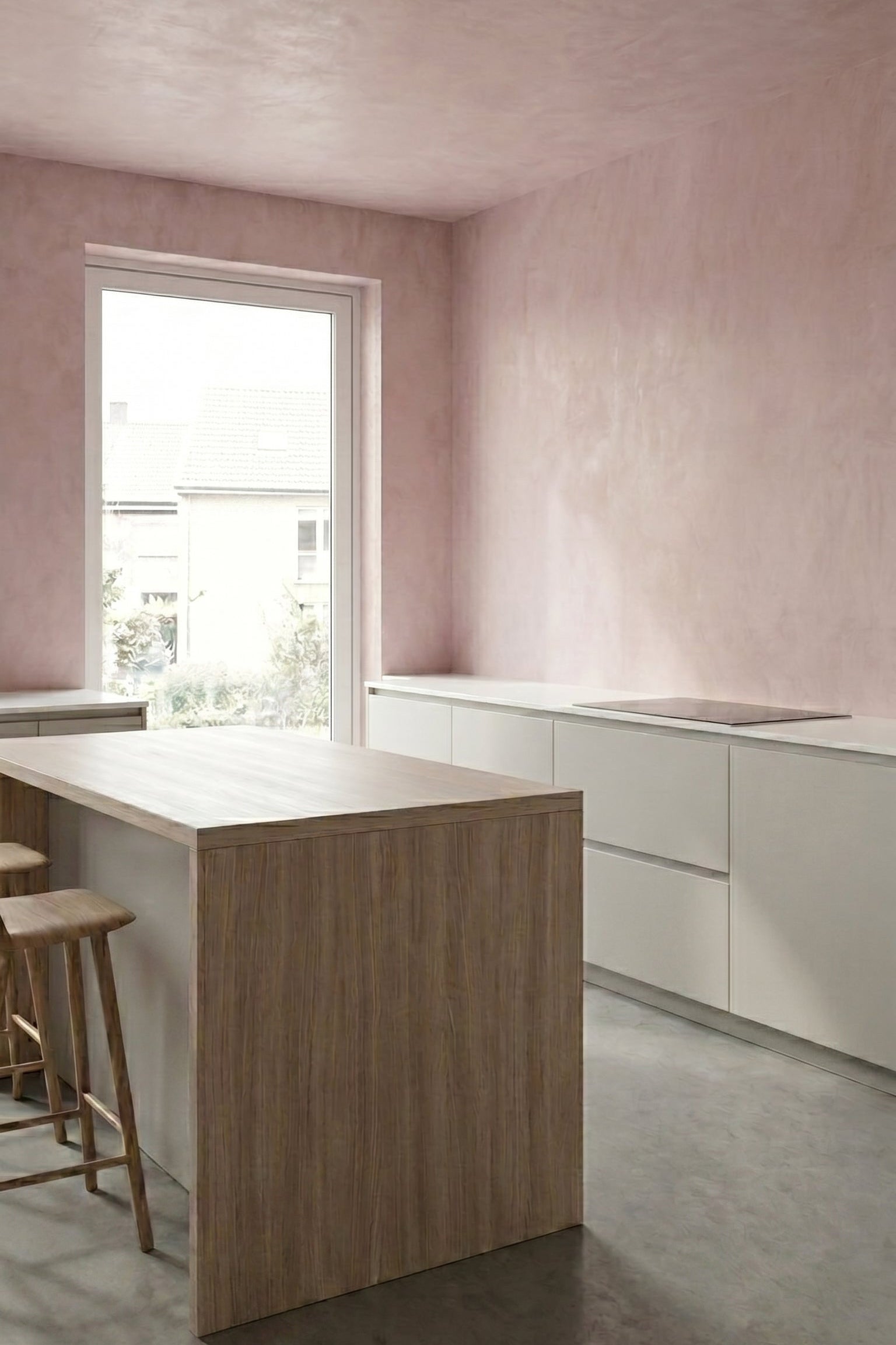pink limewash minimal deco