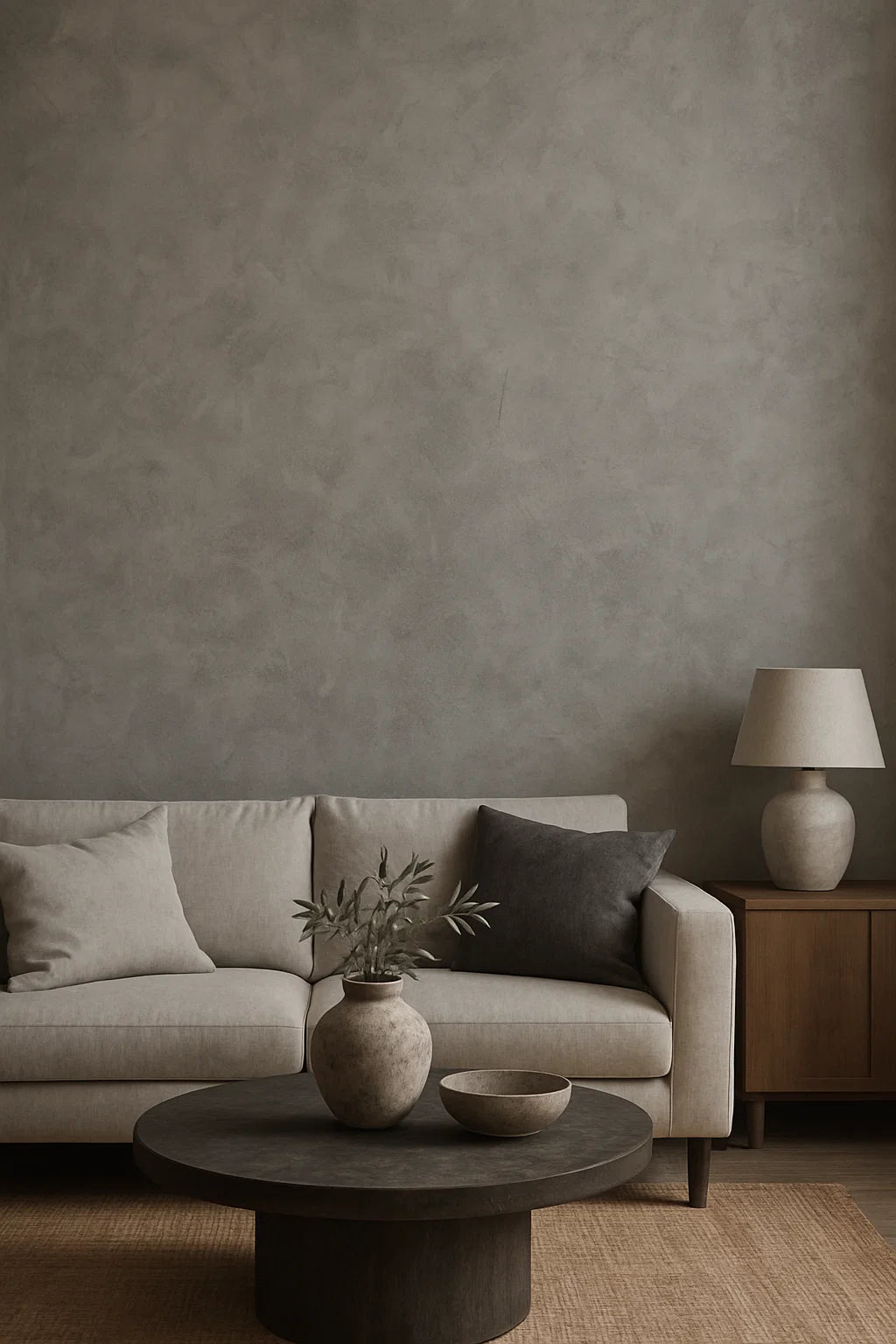 Grey Limewash Paint Living Room