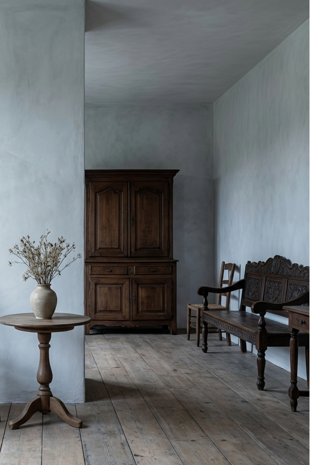 Blue Limewash paint in limewash beige, neutral limewash, limewash from Limewash.com, shown in a paint swatch image.