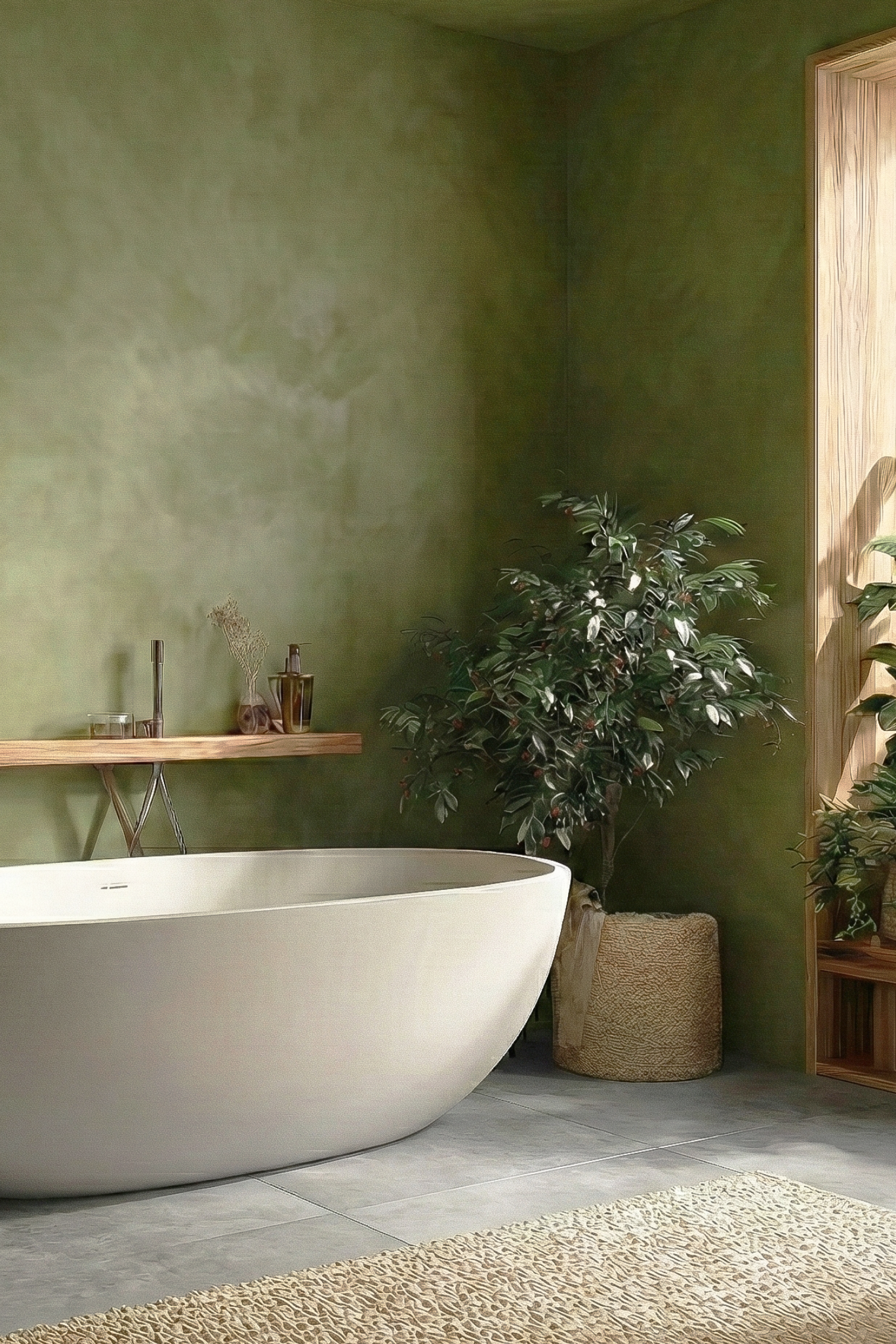 limewash green bathrrom