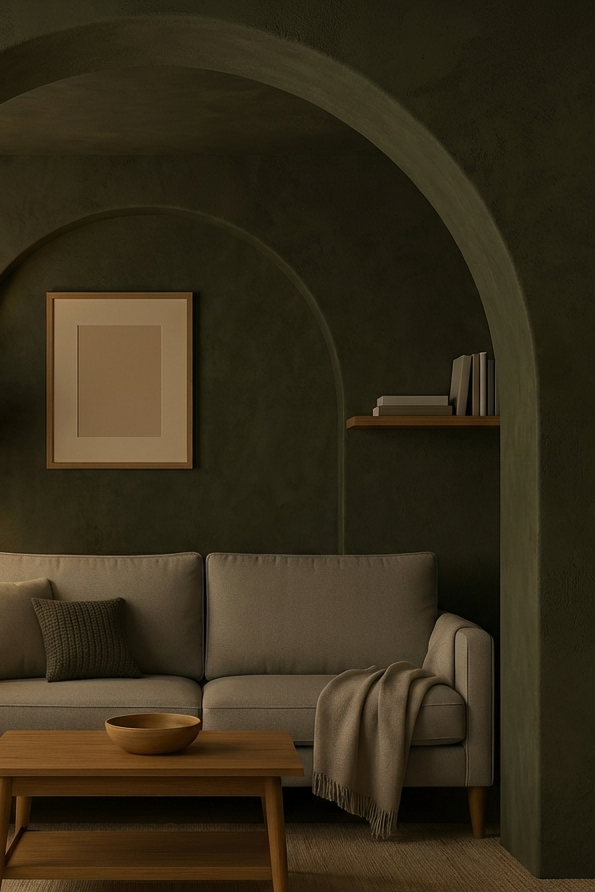 olive green limewash