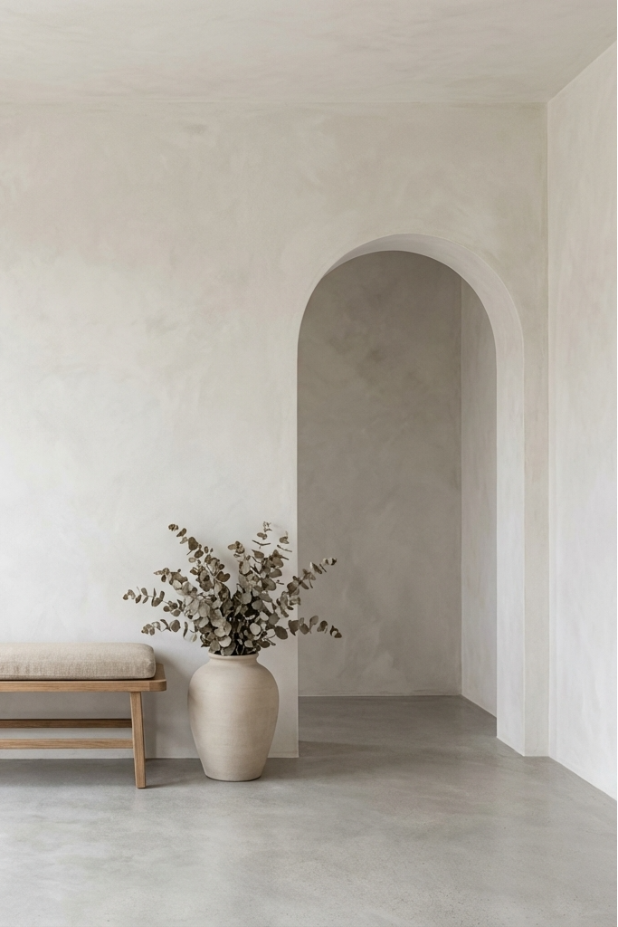 Santorini beige limewash paint by limewash.com, neutral limewash wall coating with natural textured finish.