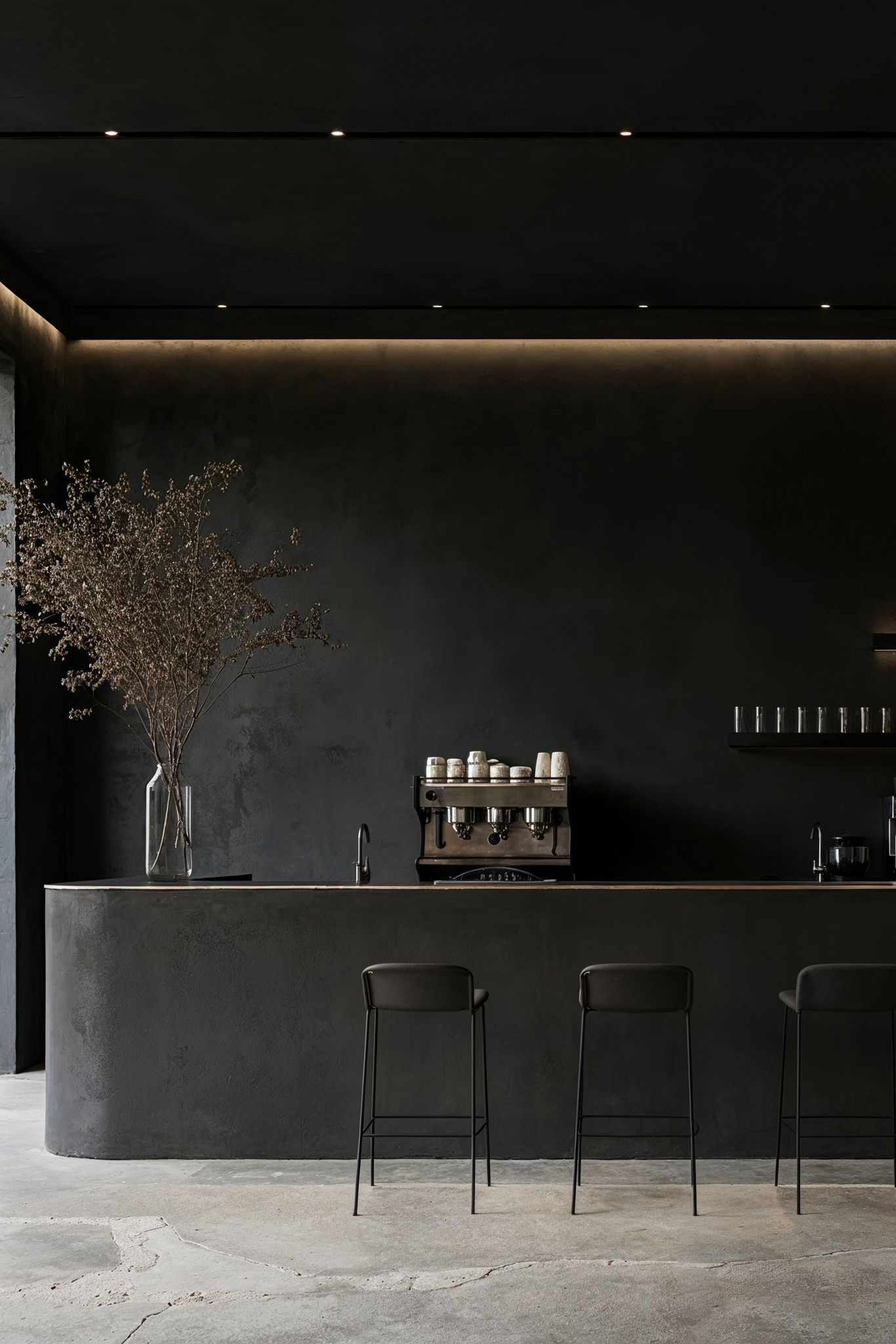 charcoal lime wash walls , darkest limwash colour 