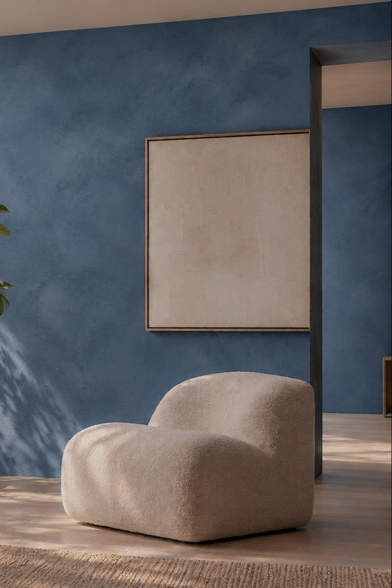 Blue limewash walls 