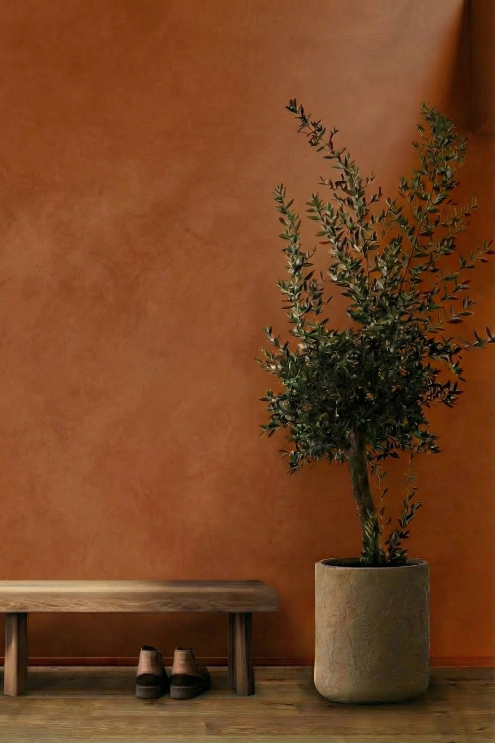 Orange limewash paint 